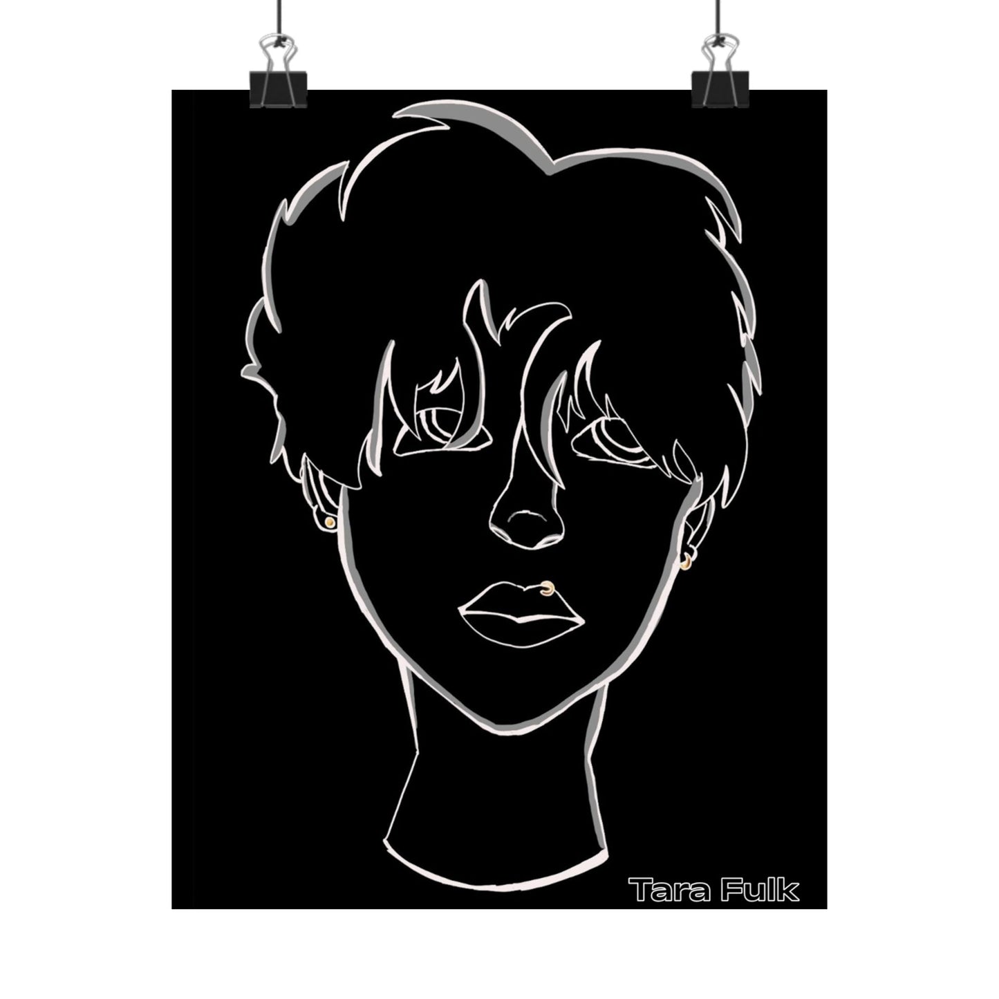 Vertical Poster - Bored Boy in Black Matte Design by Tara Fulk
