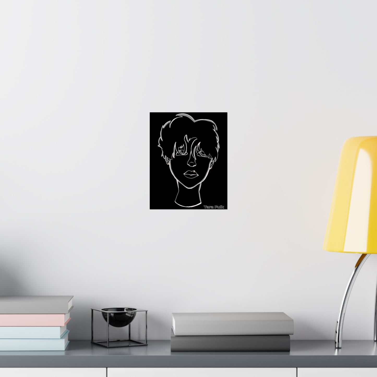 Vertical Poster - Bored Boy in Black Matte Design by Tara Fulk