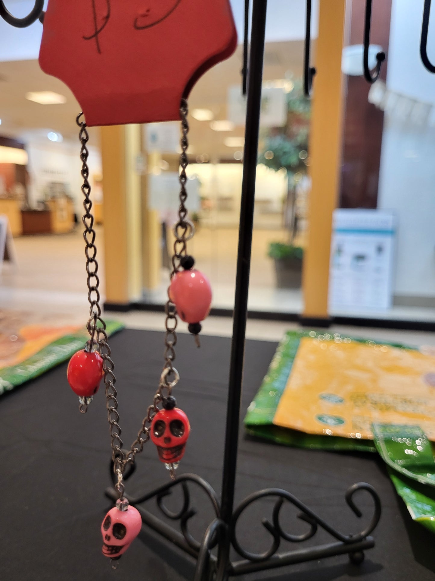 Handmade sugar skull charm bracelet 8in