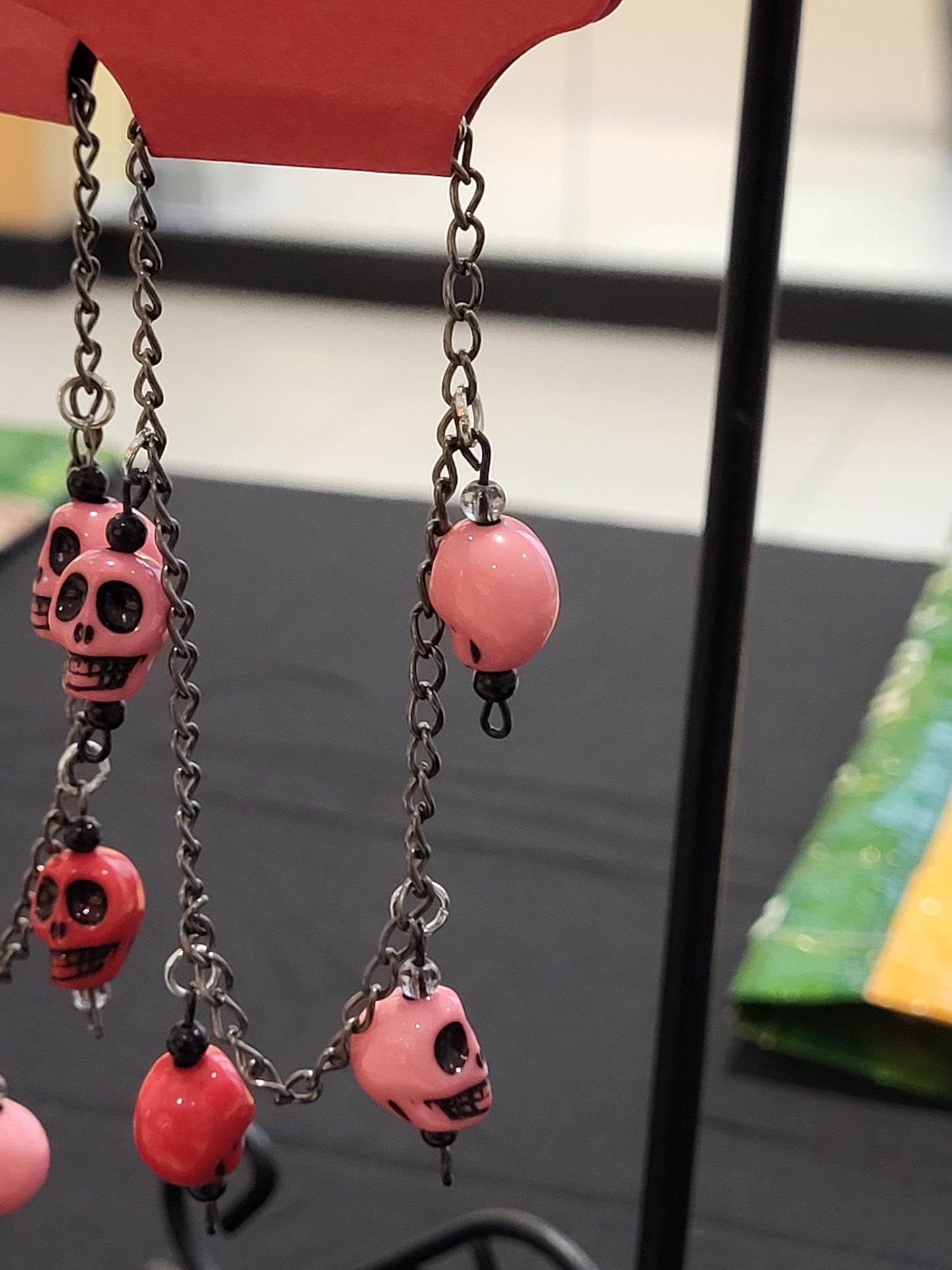 Handmade sugar skull charm bracelet 8in alt