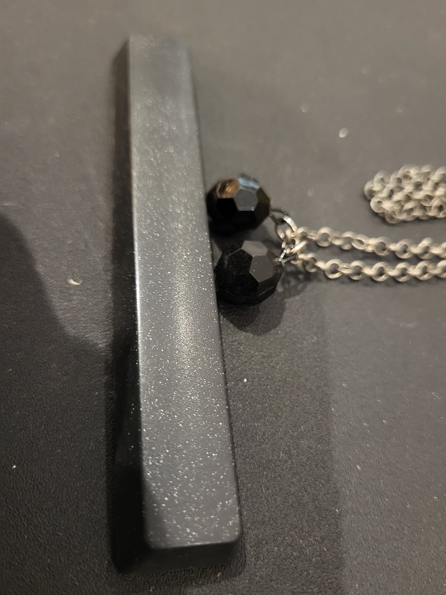 Upcycled keyboard space bar face necklace