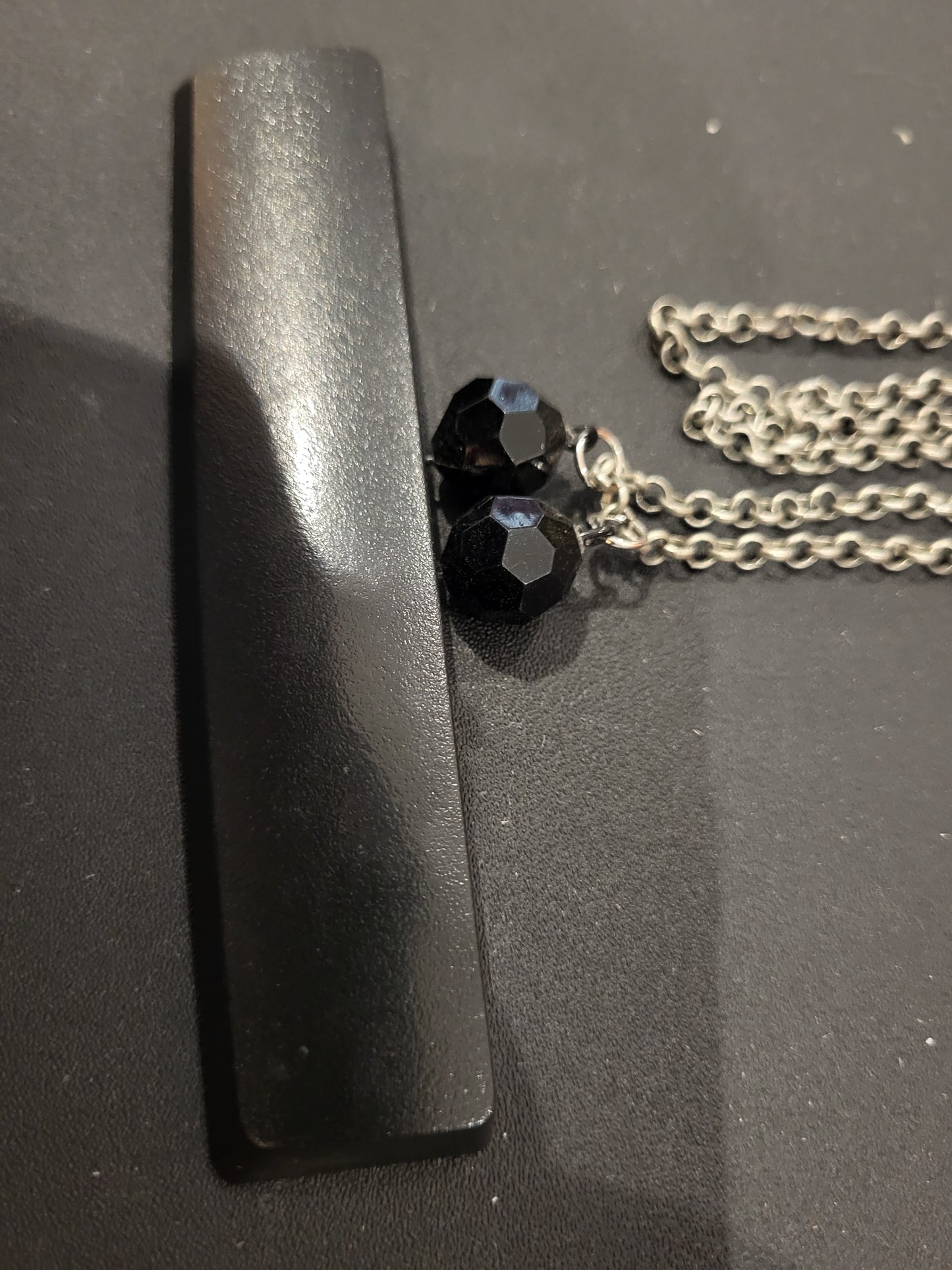 Upcycled keyboard space bar face necklace alt