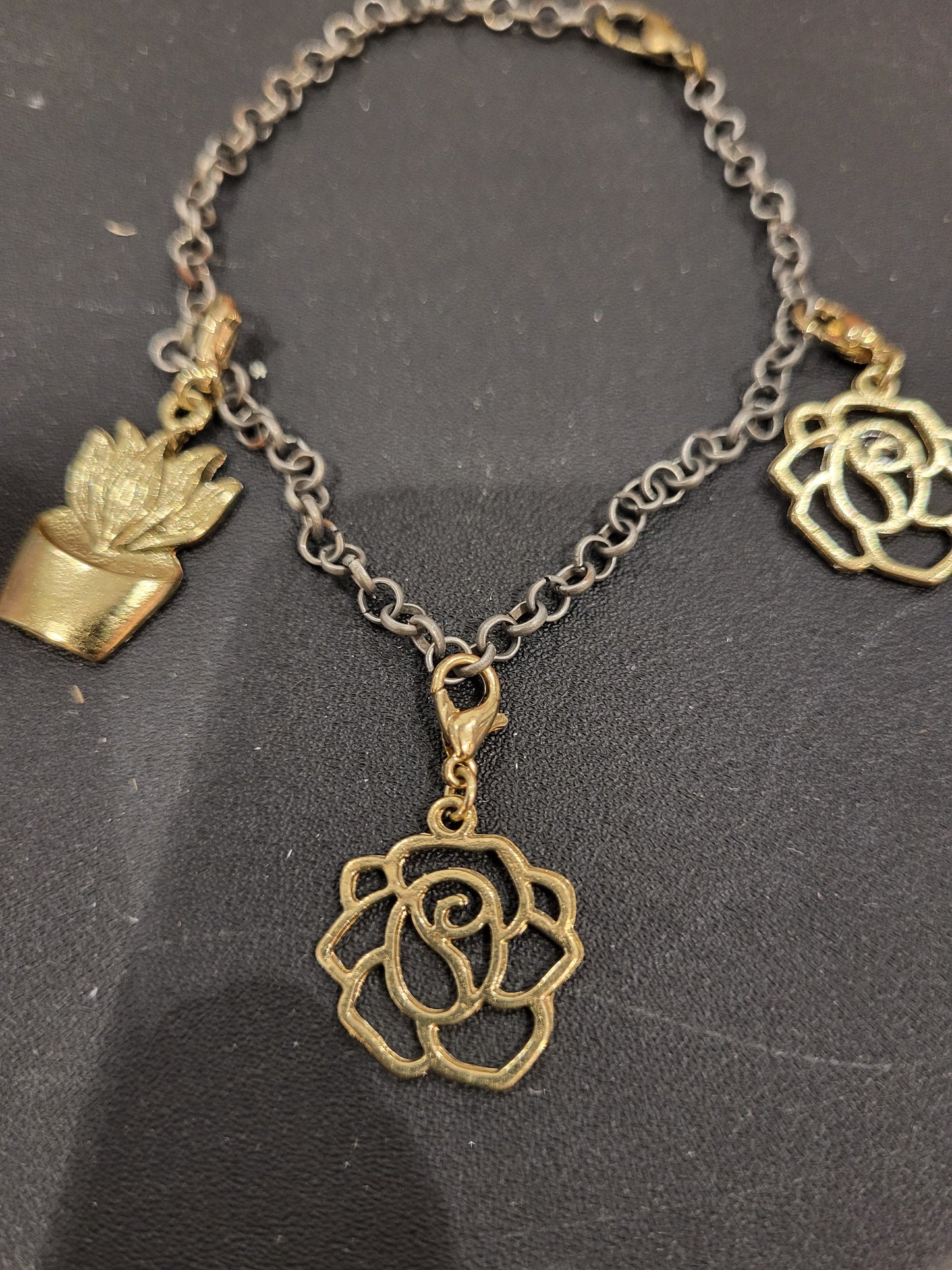 Handmade desert rose charm bracelet alt