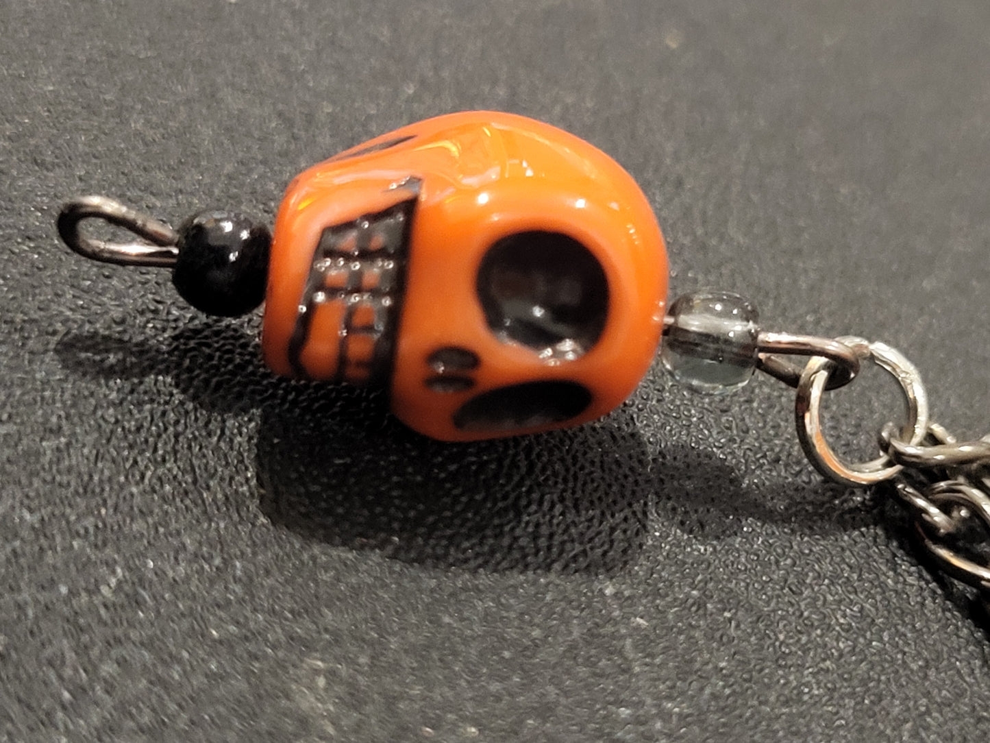 Handmade sugar skull charm bracelet 8in multiple colors
