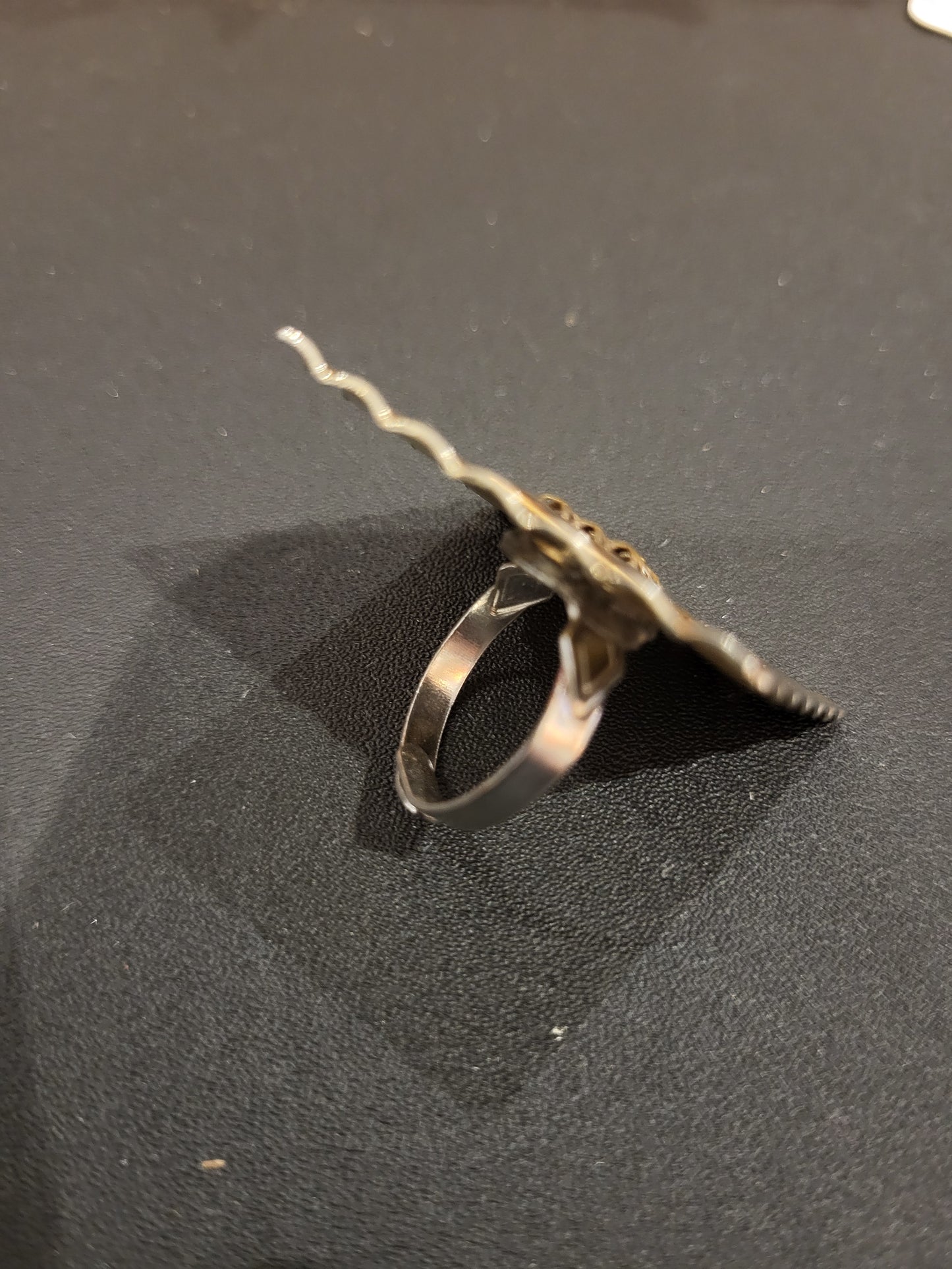 Handmade adjustable gold geometric ring