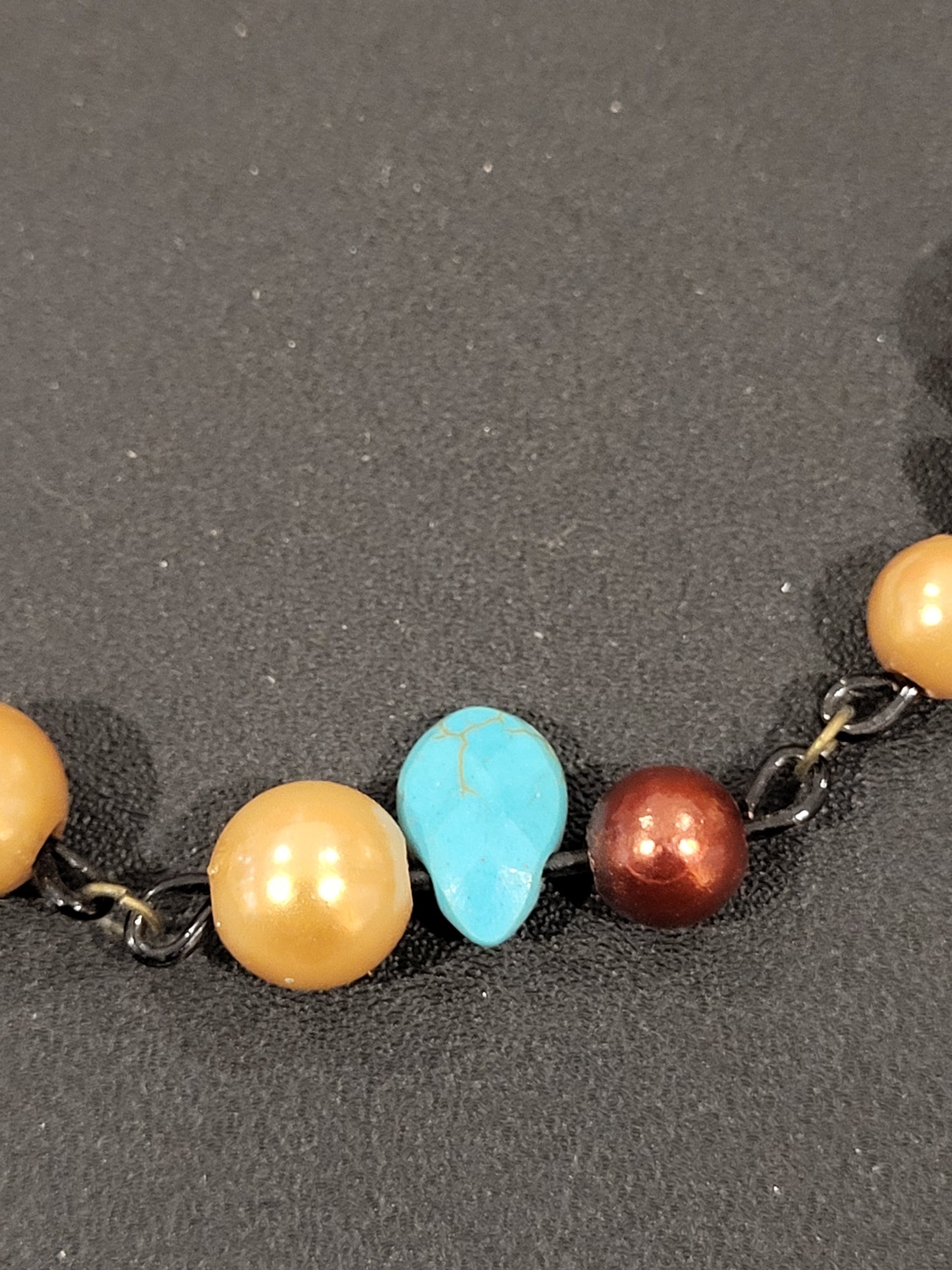 Handmade asymmetrical beaded necklace