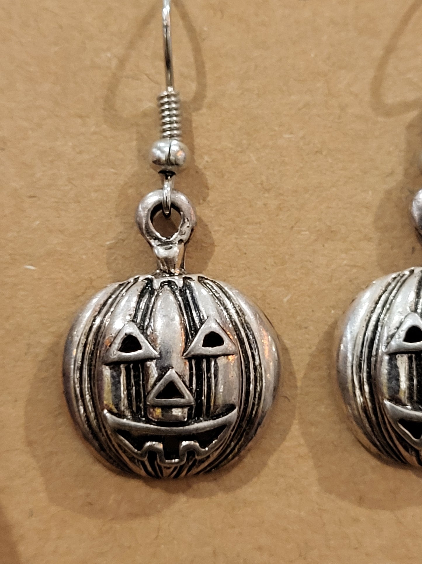 Handmade jack o lantern earrings