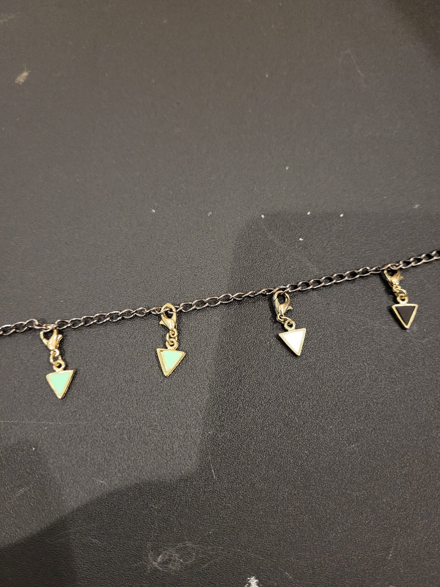 Handmade multi colored triangle charm bracelet