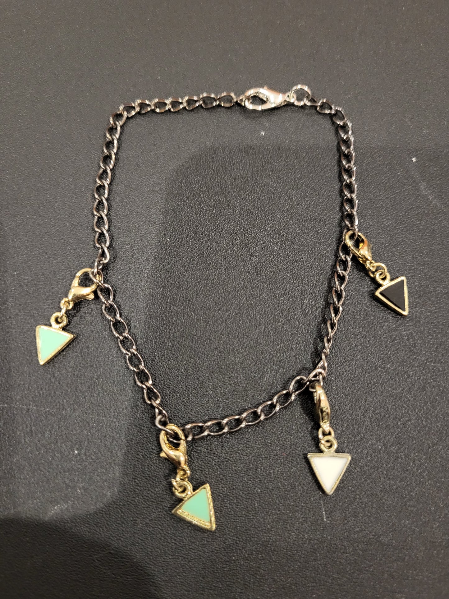 Handmade multi colored triangle charm bracelet