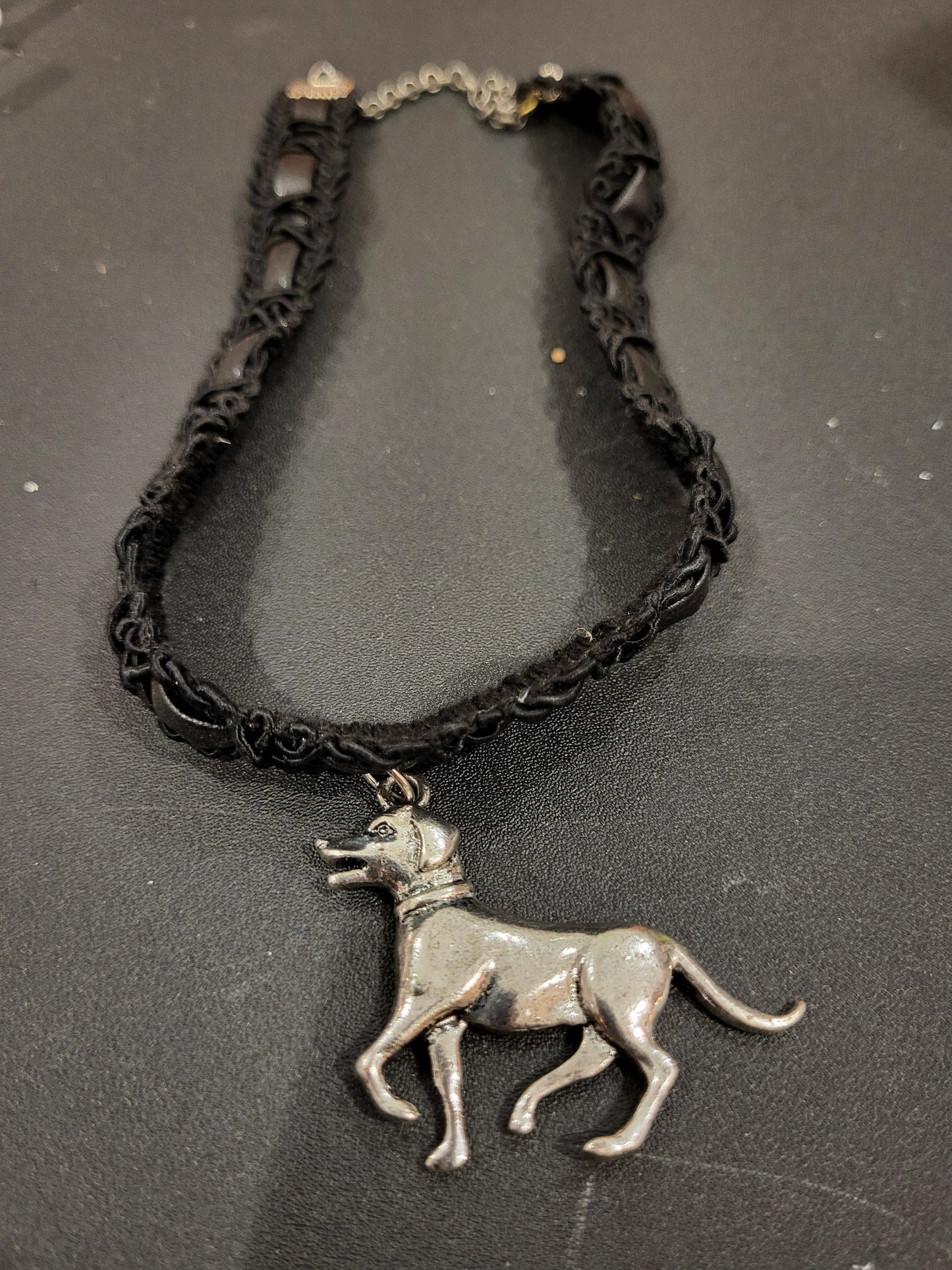 Handmade dog charm choker