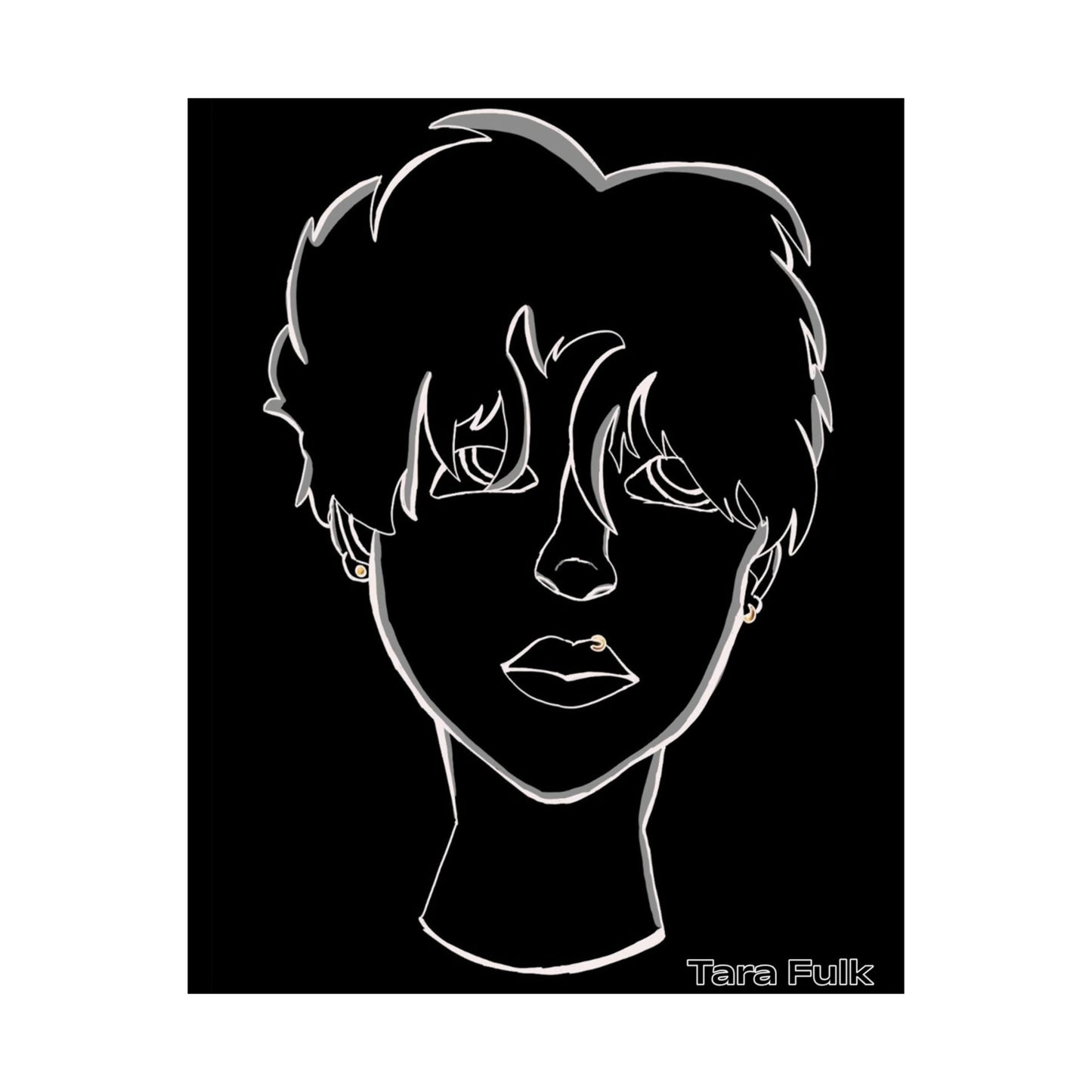 Vertical Poster - Bored Boy in Black Matte Design by Tara Fulk