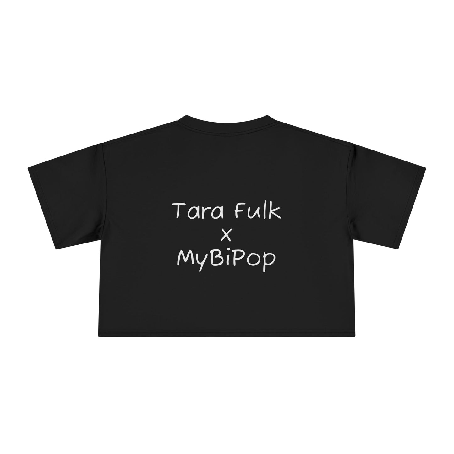 Bored Boy women's black relaxed fit cropped tee Tara Fulk x MyBiPop