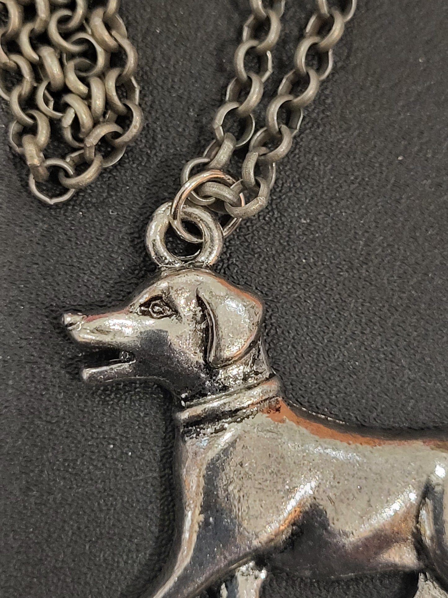 Handmade pewter dog charm necklace