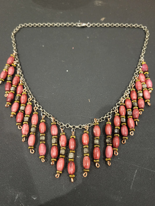 Handmade multistrand bead necklace alt