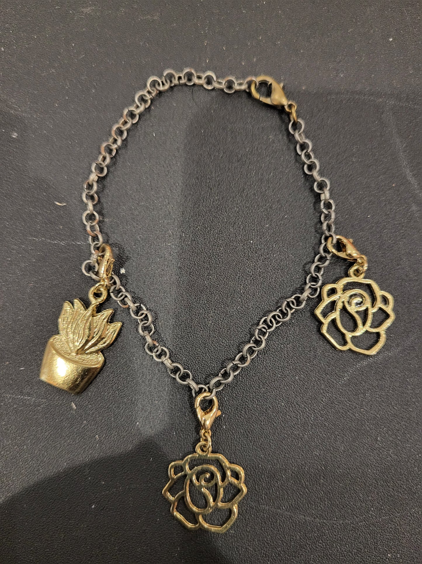 Handmade desert rose charm bracelet alt
