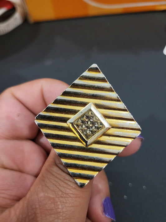 Handmade adjustable gold geometric ring