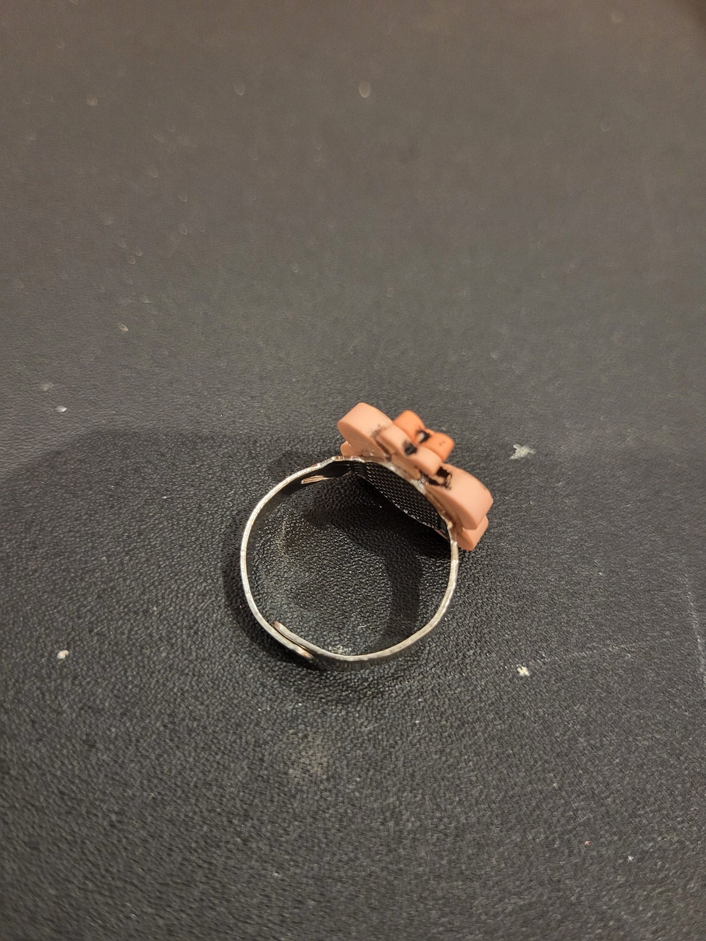 Handmade orange butterfly adjustable ring