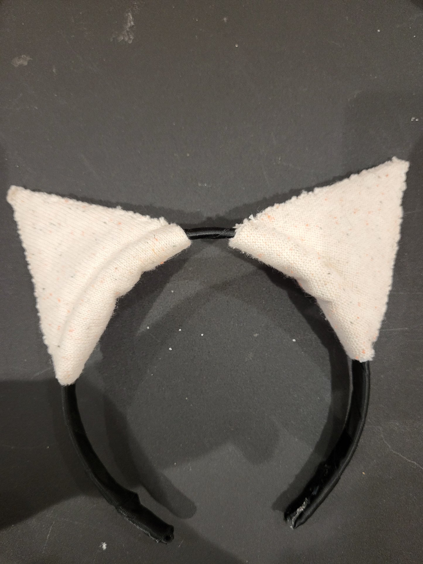 Handmade Cat ear headband off white