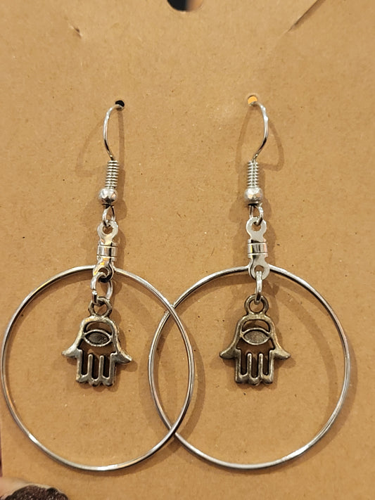 Handmade Hamsa hand earrings