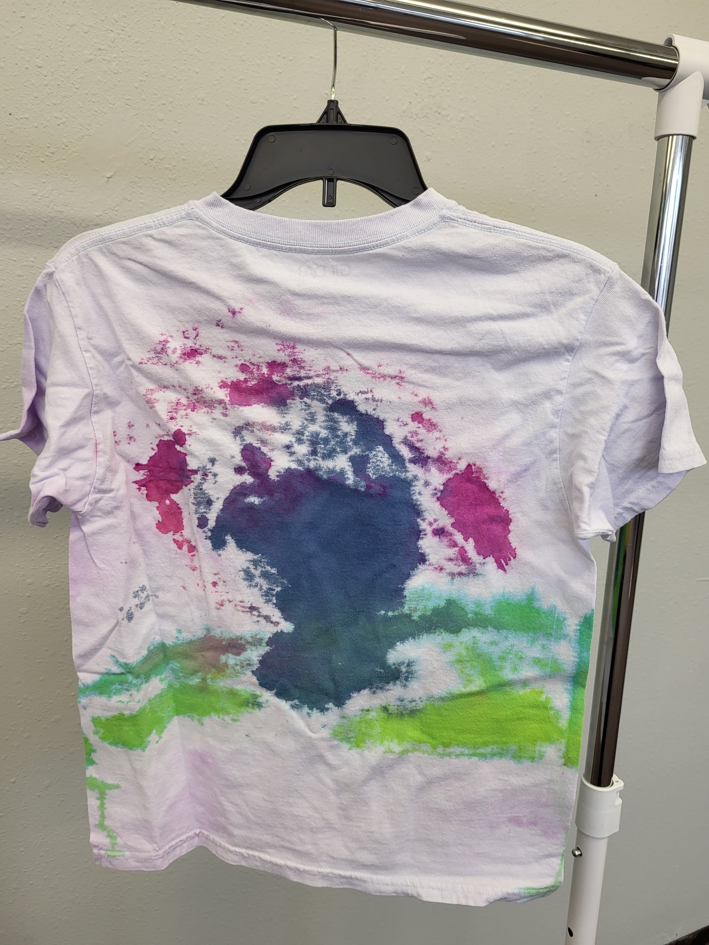 Hand dyed tie dye heart sunset youth tshirt 10/12