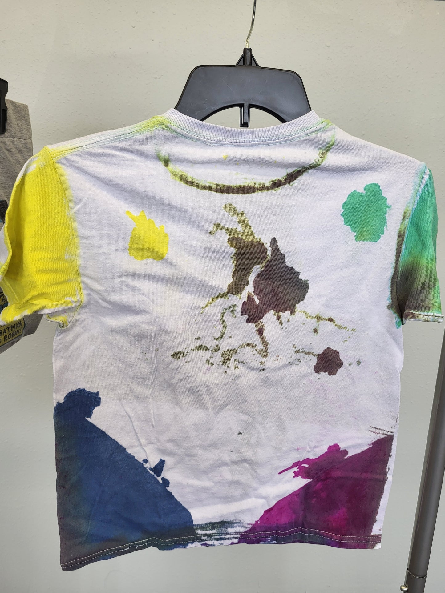 Hand dyed abstract color pop tshirt youth small 6/8