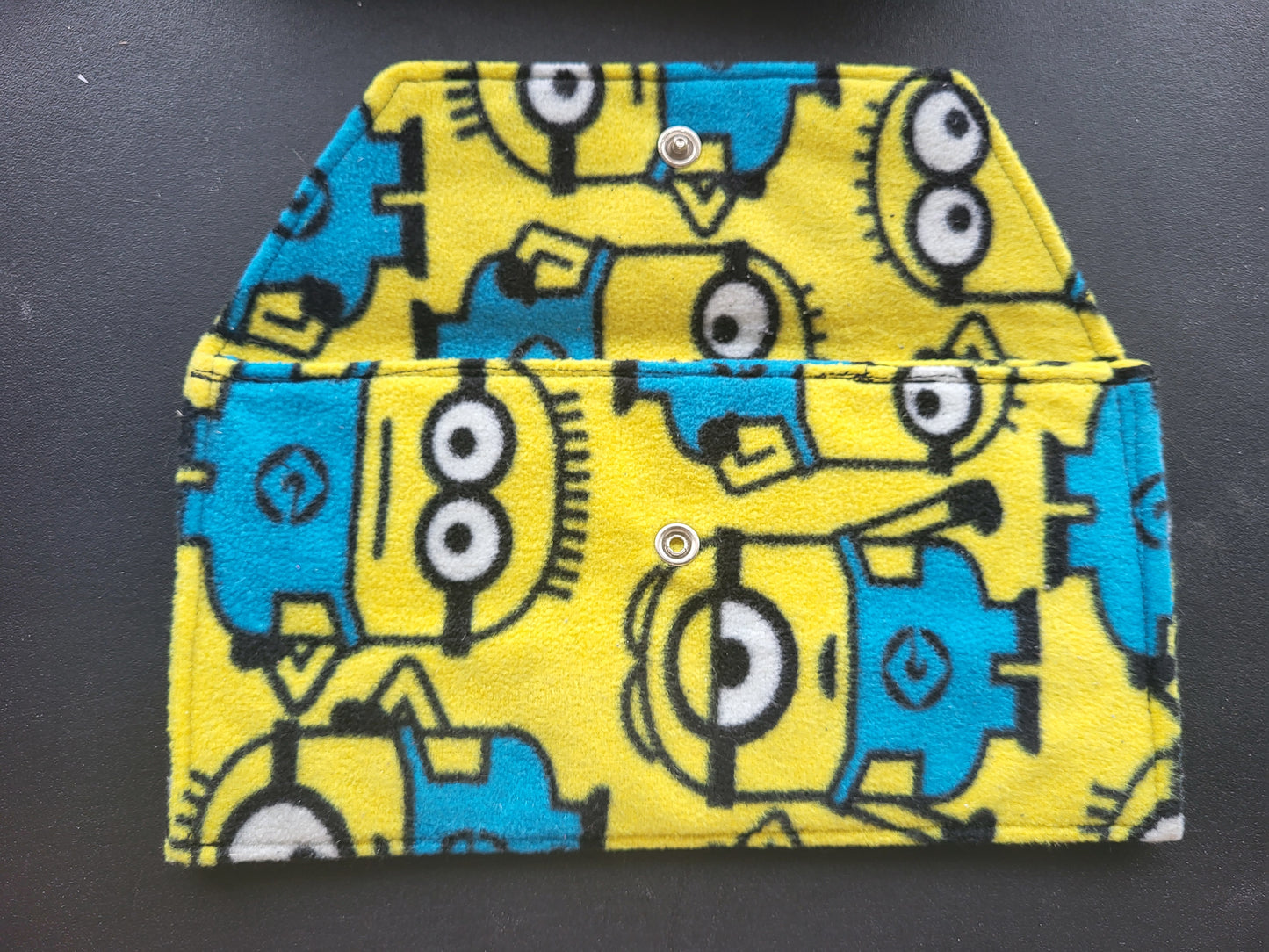 Handmade Minions soft clutch pouch with snap #1