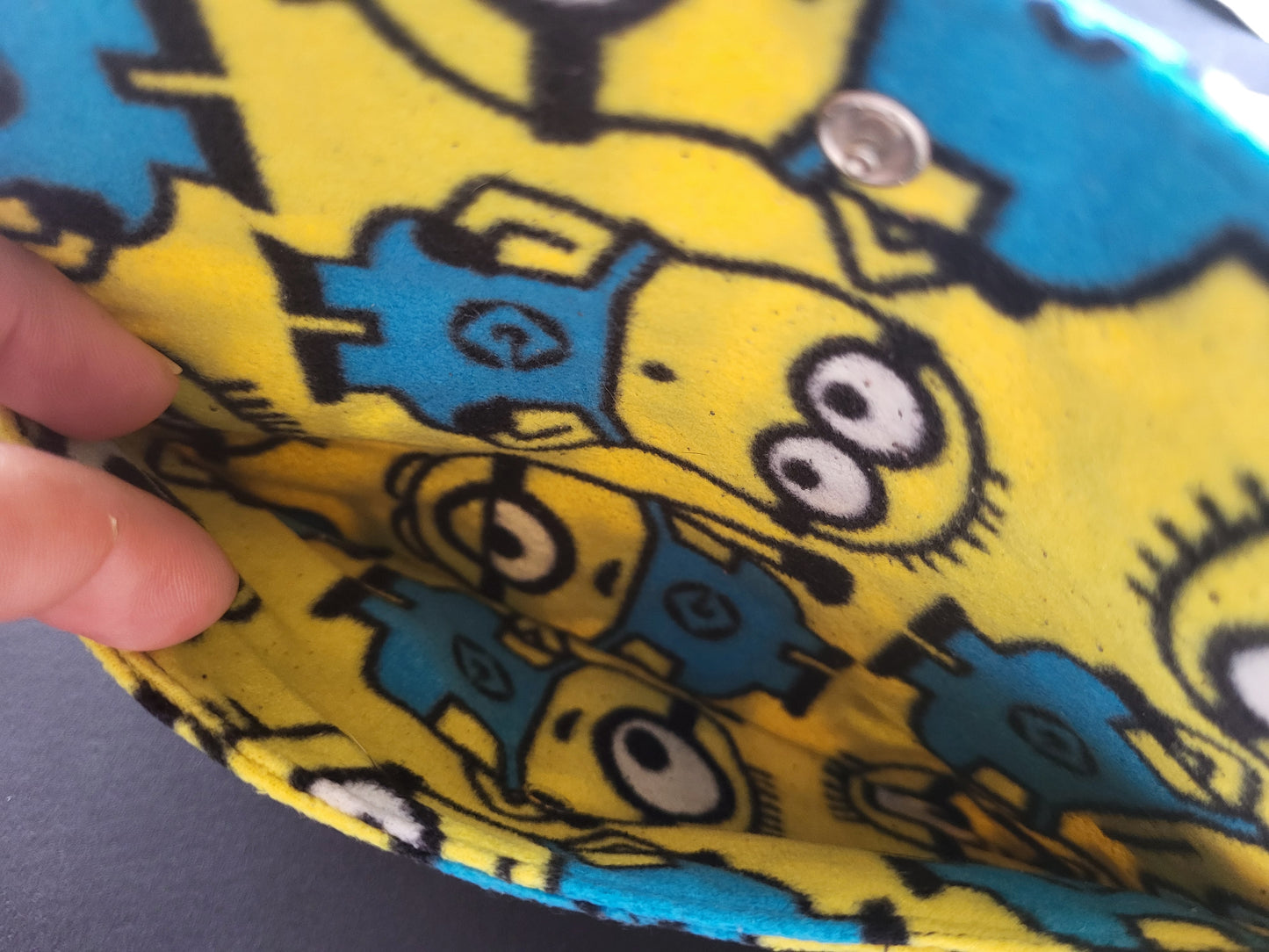 Handmade Minions soft clutch pouch with snap #1