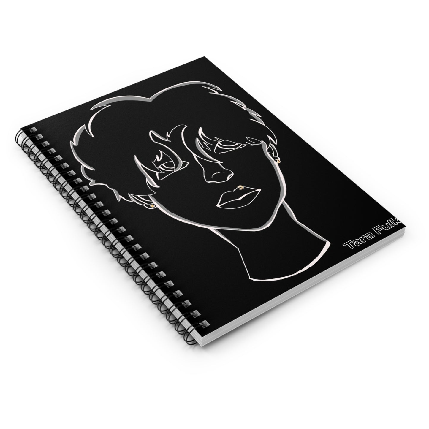 Bored boy black lined spiral notebook Tara Fulk MybiPop