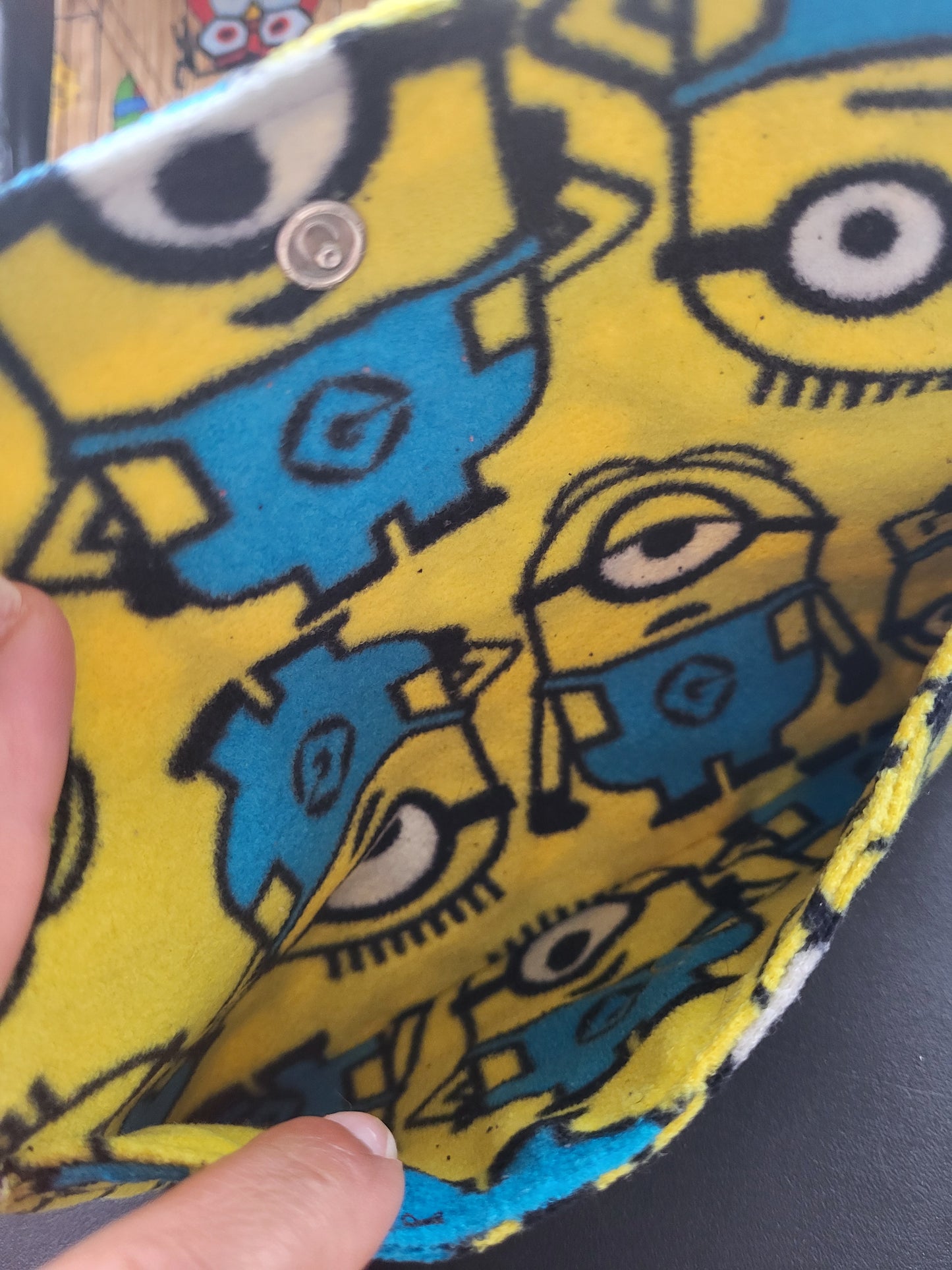 Handmade Minions soft clutch pouch with snap #2