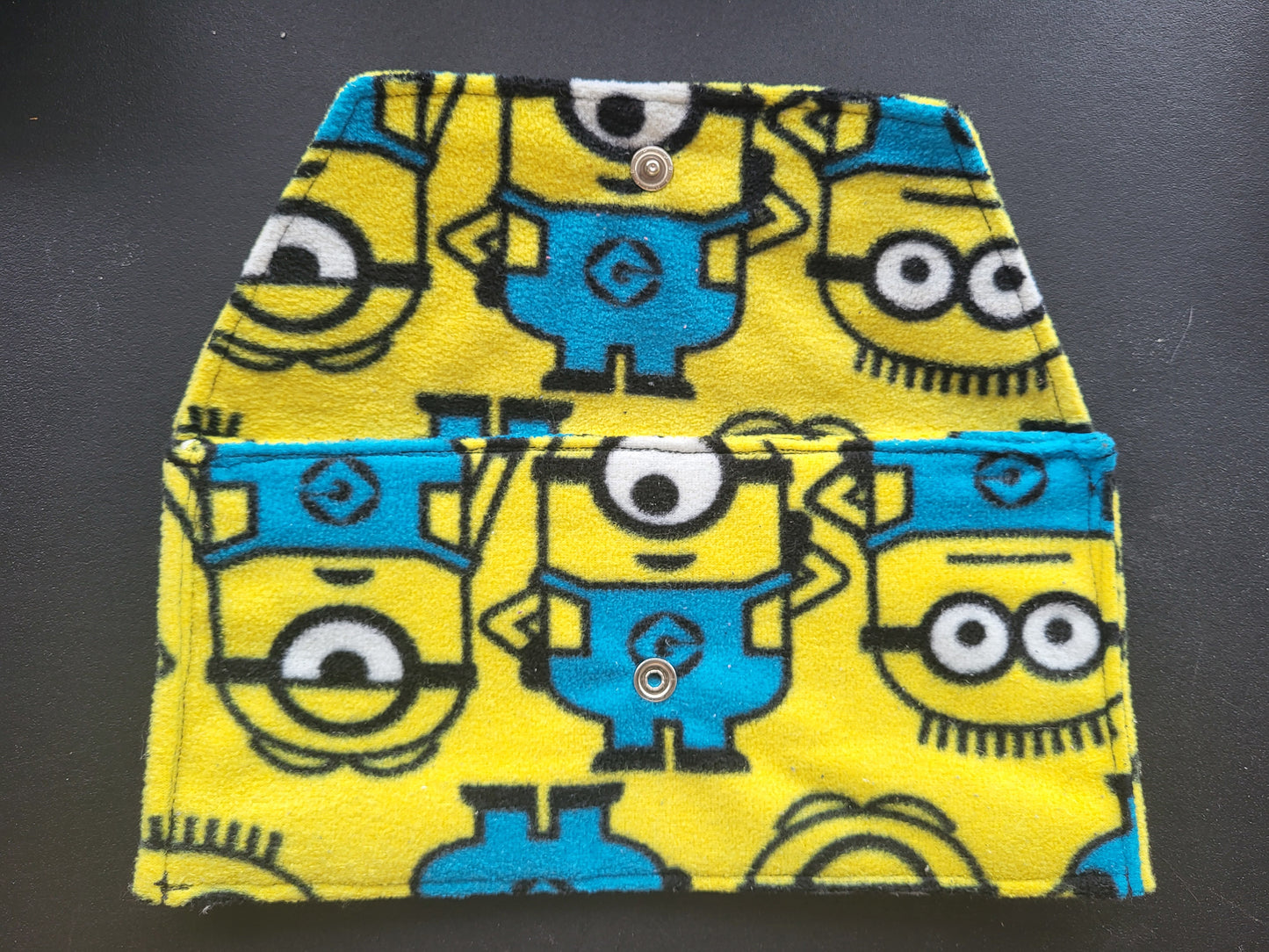 Handmade Minions soft clutch pouch with snap #2